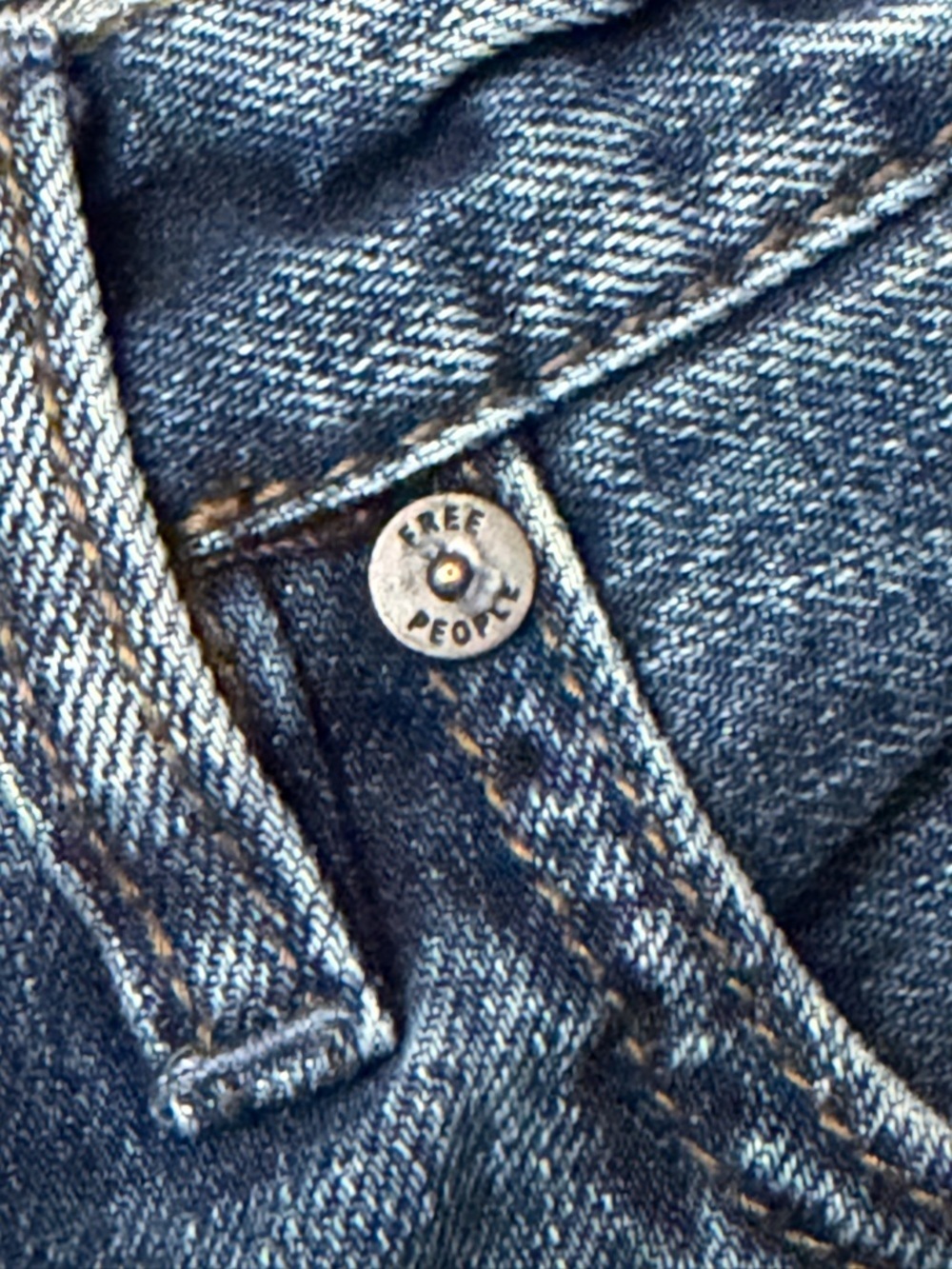 Free People Distressed Hem Medium Blue Wide-Leg Jeans 61855-16515125 - Picture 5 of 9